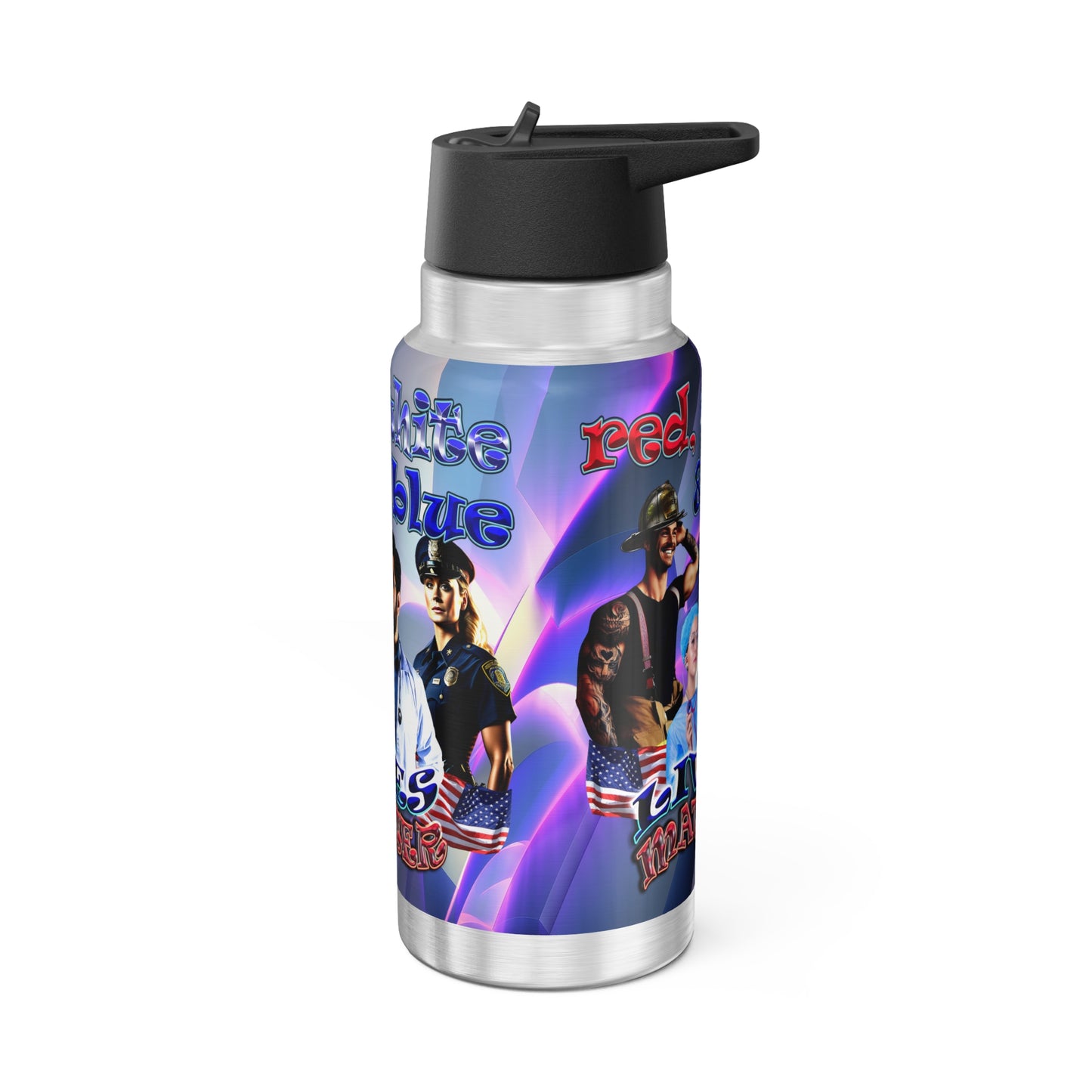 rw&b lives matter - Gator Tumbler, 32oz  (grey-pink wave)