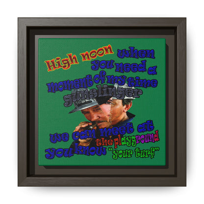 high noon - framed canvas art (dark green)