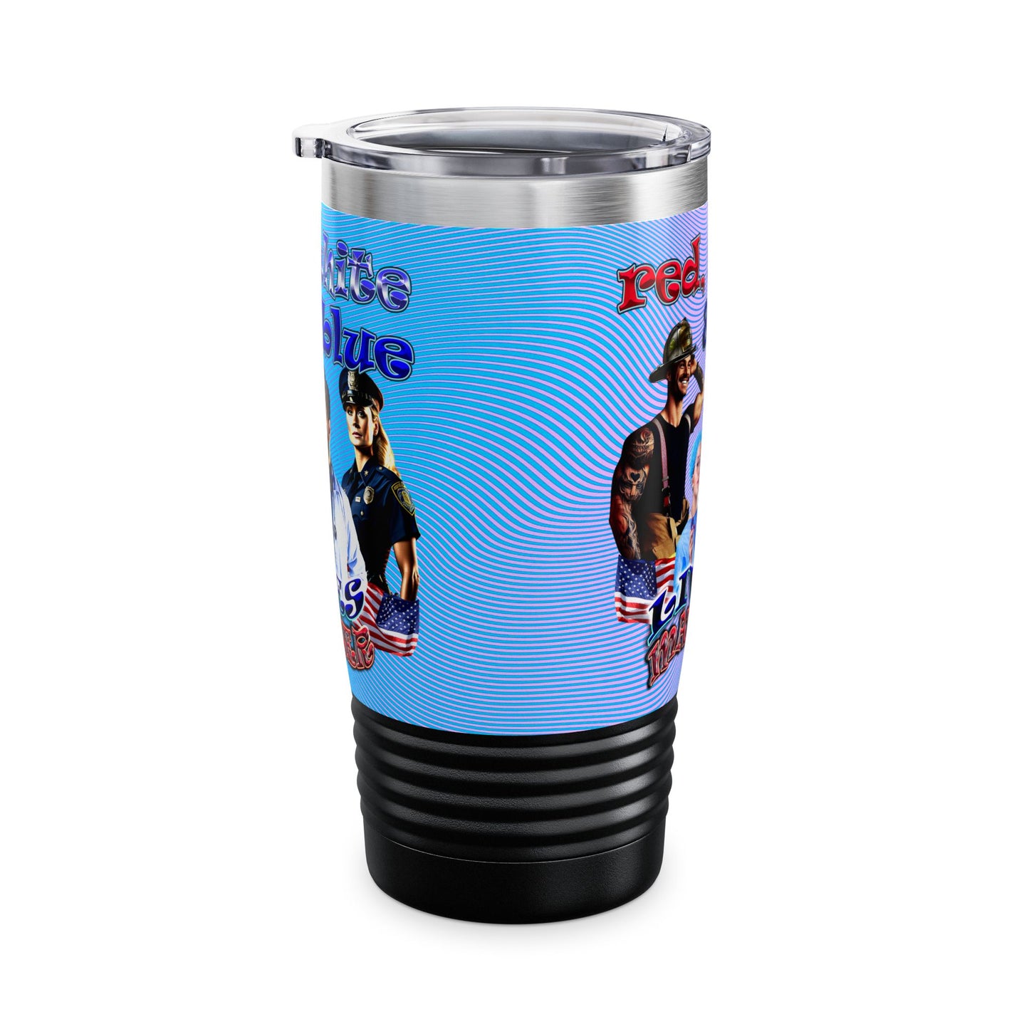 rw&b lives matter - Ringneck Tumbler, 20oz (light blue-purple wave)