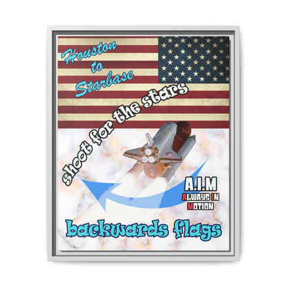 shoot for the stars - framed canvas art (white marble)