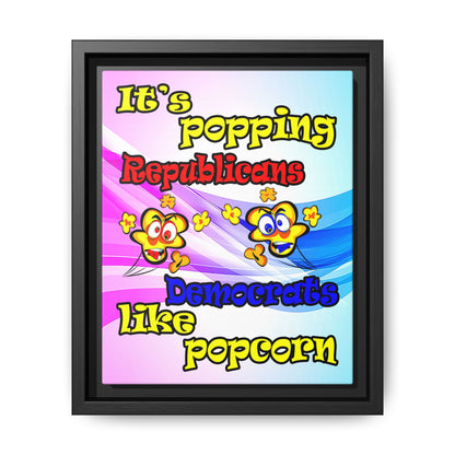 popping like popcorn - framed canvas art (light blue-pink wave)