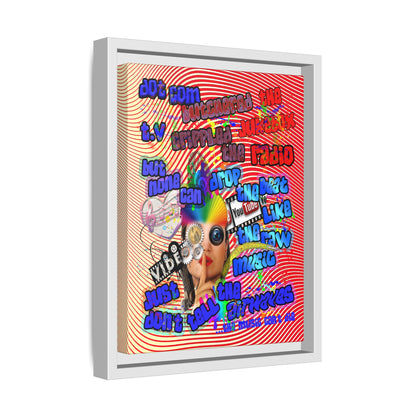 drop the beat - framed canvas art (yellow-orange wave)