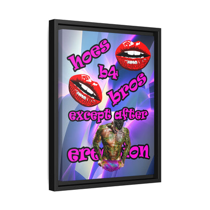 hoes b4 bros - framed canvas art (grey-pink wave)