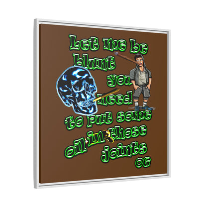 og - framed canvas art (brown)