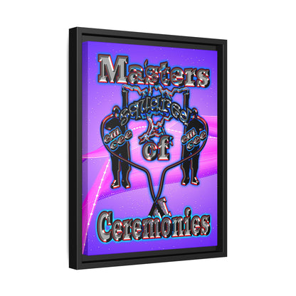 em cee squared - framed canvas art (purple-pink wave)