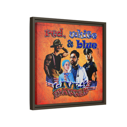 rw&b lives matter - framed canvas art (burnt orange)
