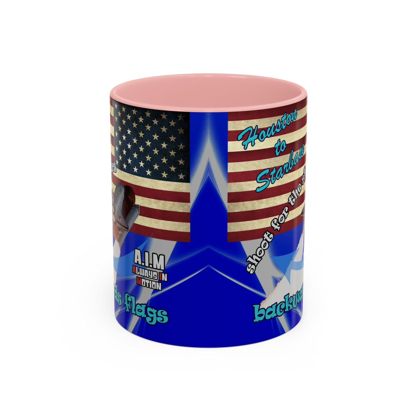 shoot for the stars - Accent Mug (blue-white wave)