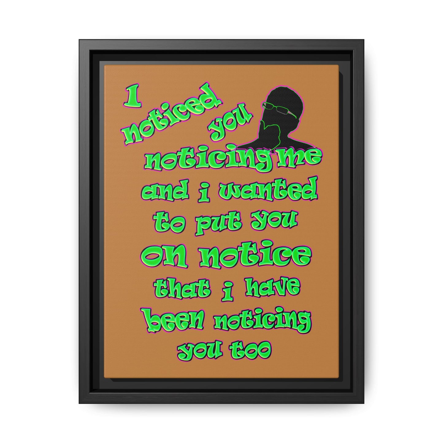 noticed you noticing - framed canvas art (light brown)