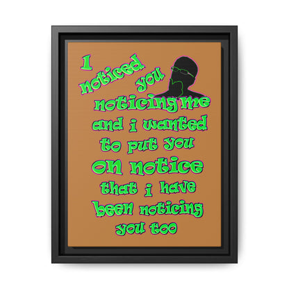 noticed you noticing - framed canvas art (light brown)