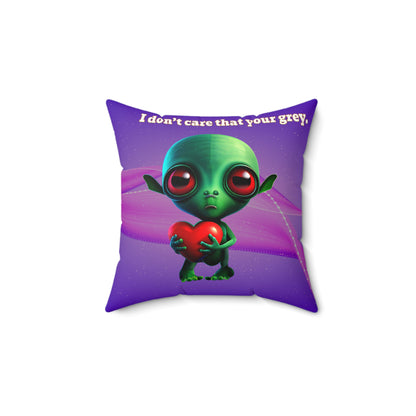 I don't care that your grey - Spun Polyester Square Pillow - (purple-pink wave)