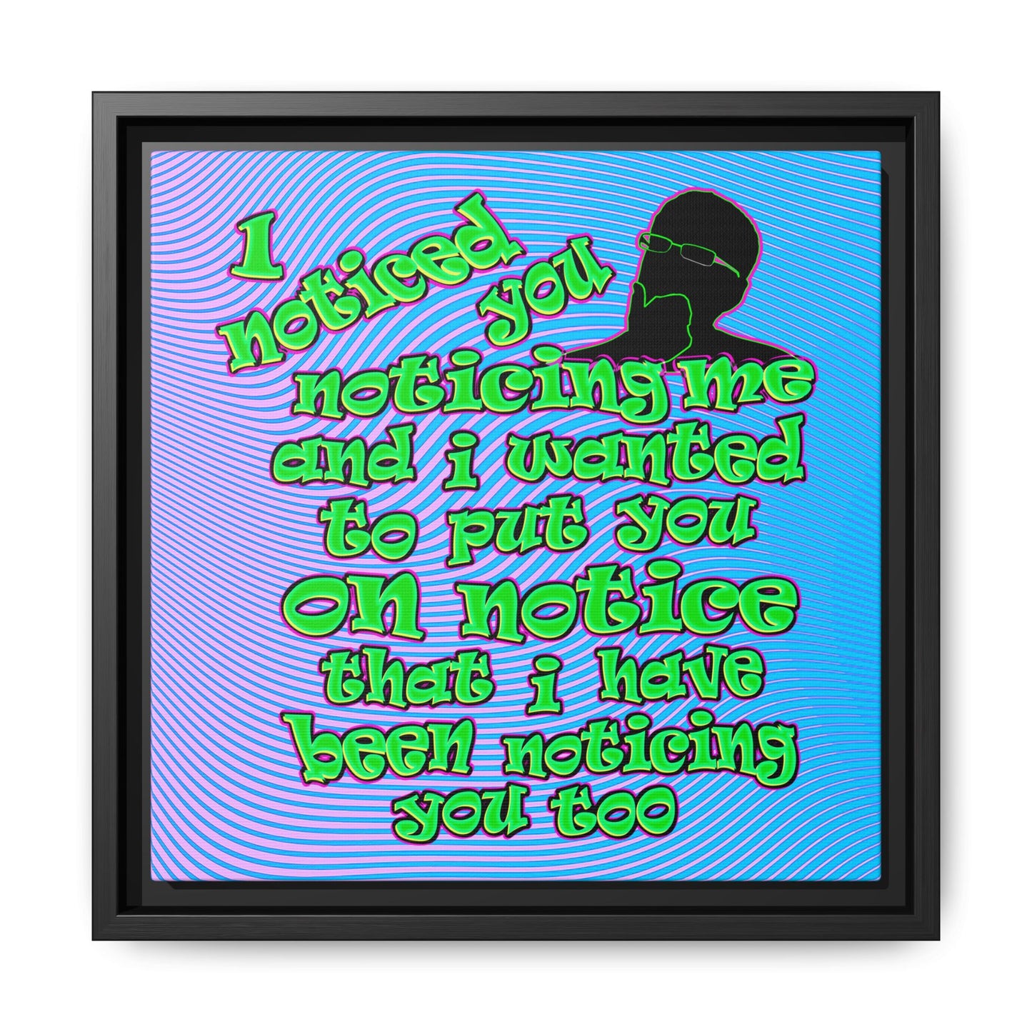 noticed you noticing - framed canvas art (light blue-purple wave)