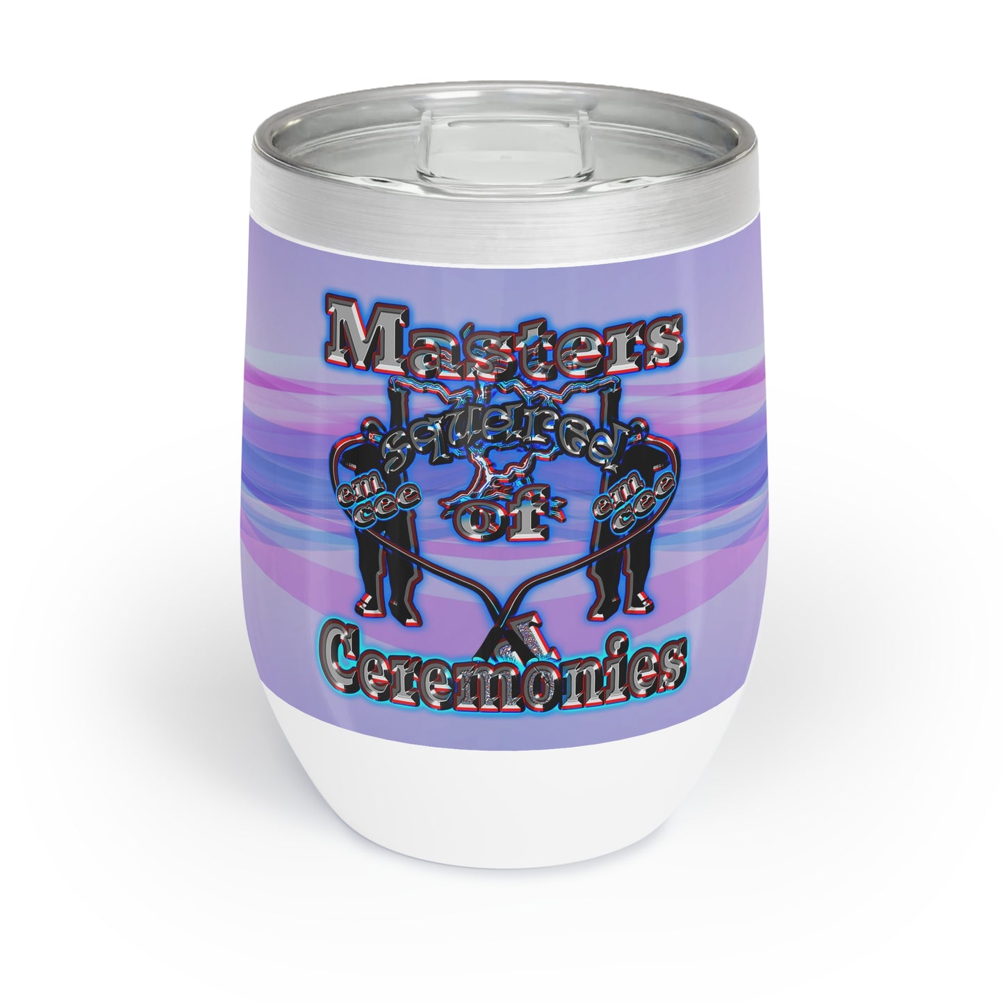 em cee squared - Chill Wine Tumbler (light blue-pink wave)