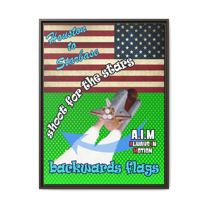 shoot for the stars - framed canvas art (logo green)