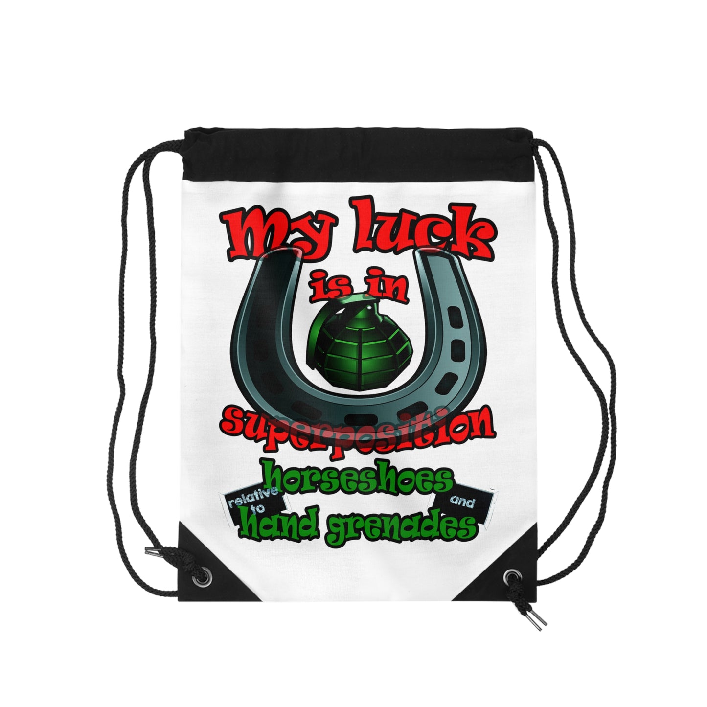 my luck - Drawstring Bag (white)