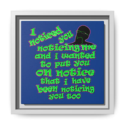 noticed you noticing - framed canvas art (dark blue)