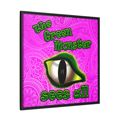 green monster - framed canvas art (pink swirl)