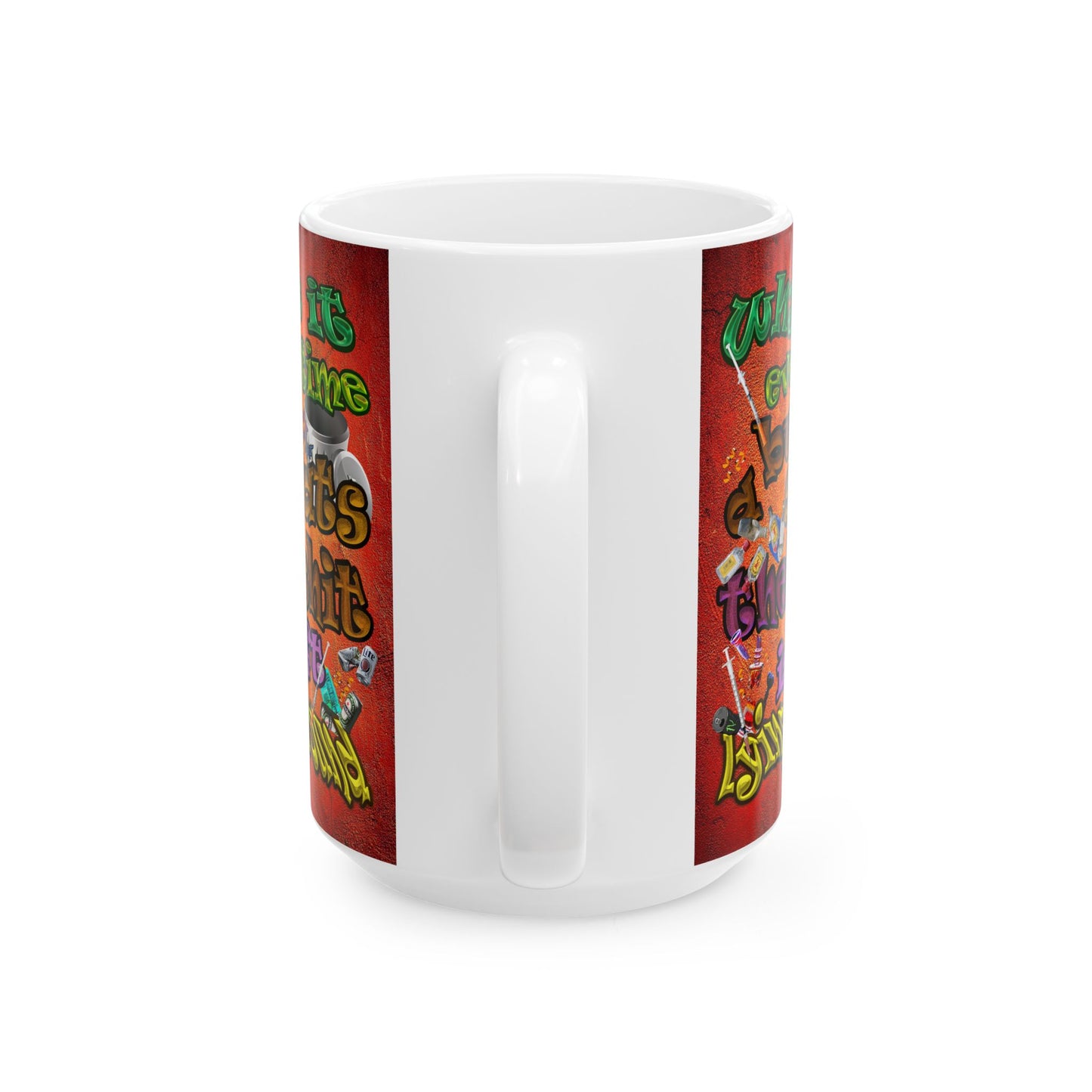 the bum's shit - White Mug (burnt orange)