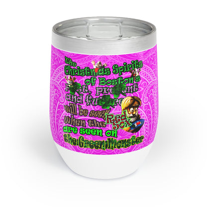 christmas spirits of boston - Chill Wine Tumbler (pink swirl)