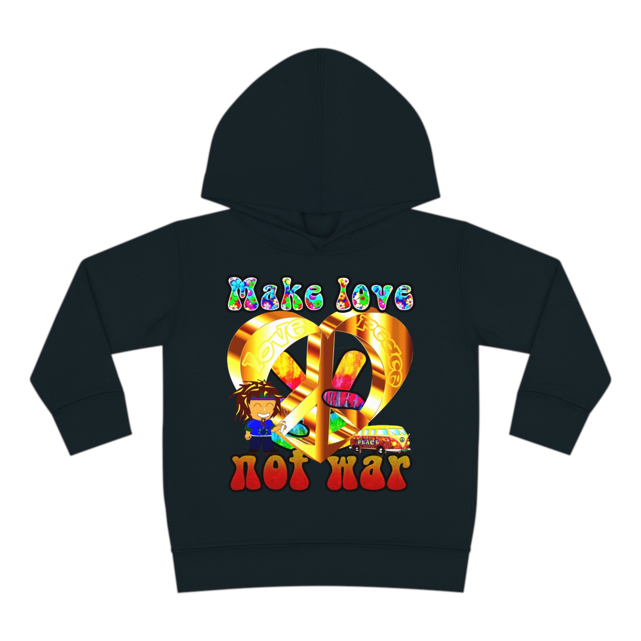 love peace - Toddler Pullover Fleece Hoodie