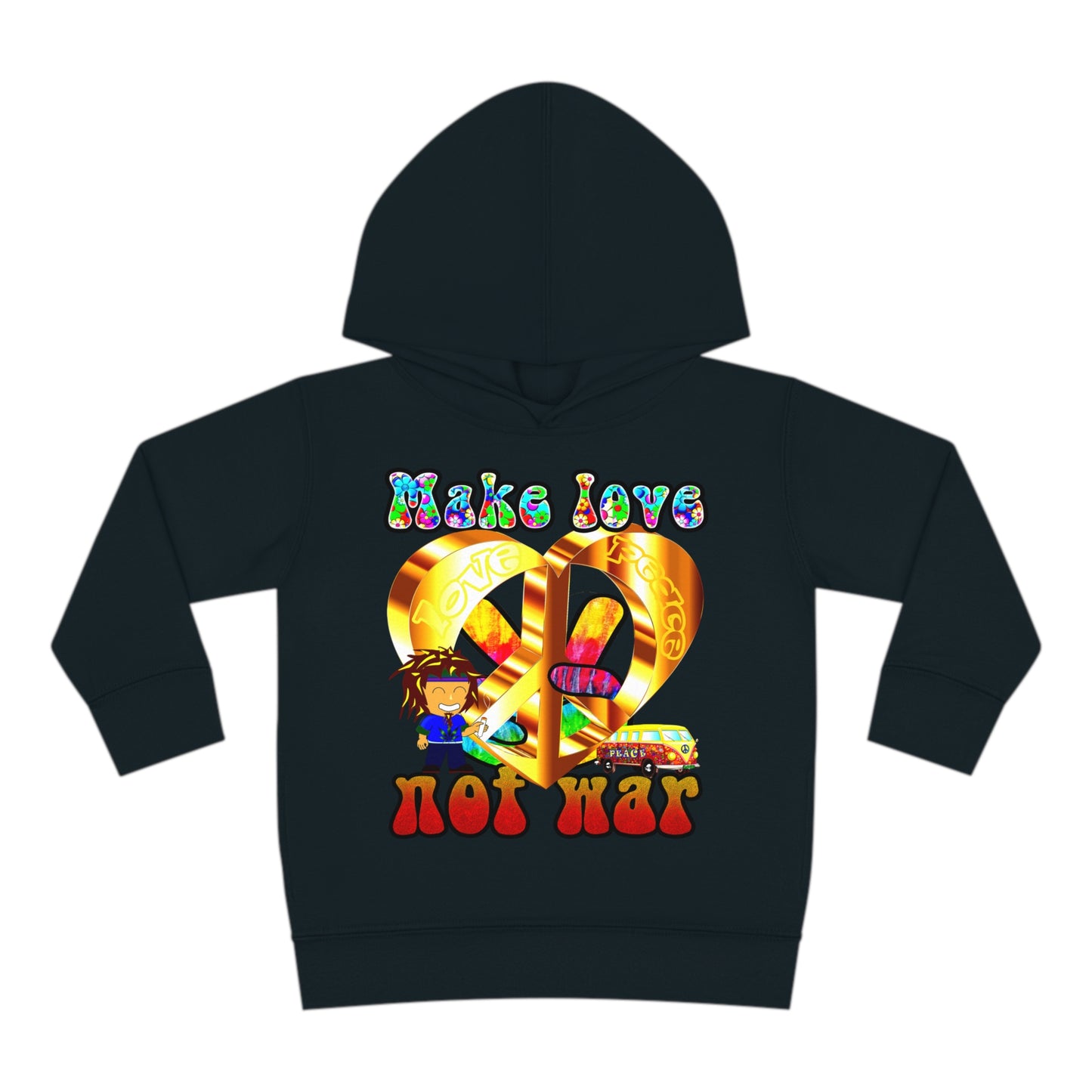 love peace - Toddler Pullover Fleece Hoodie