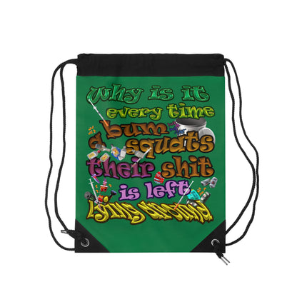 the bum's shit - Drawstring Bag (dark green)