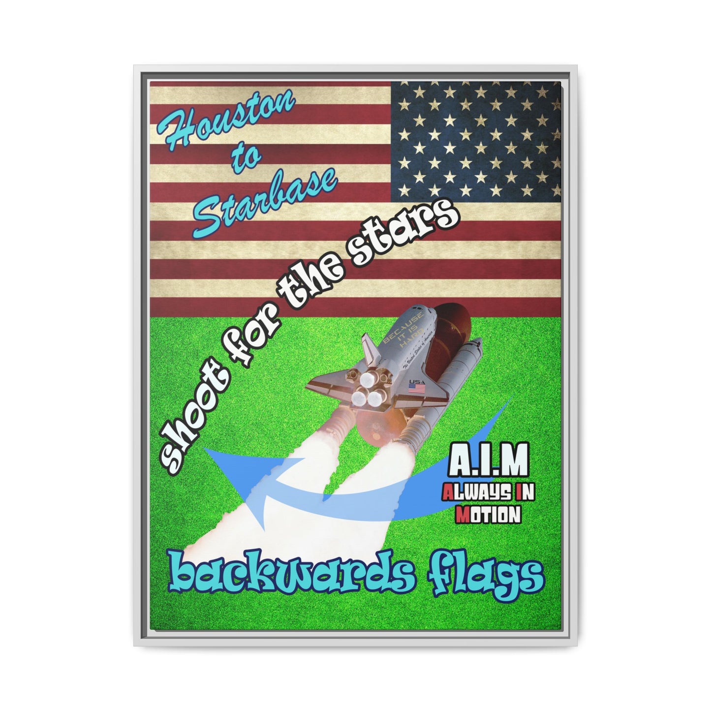 shoot for the stars - framed canvas art (green turf)