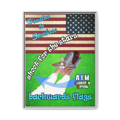 shoot for the stars - framed canvas art (green turf)