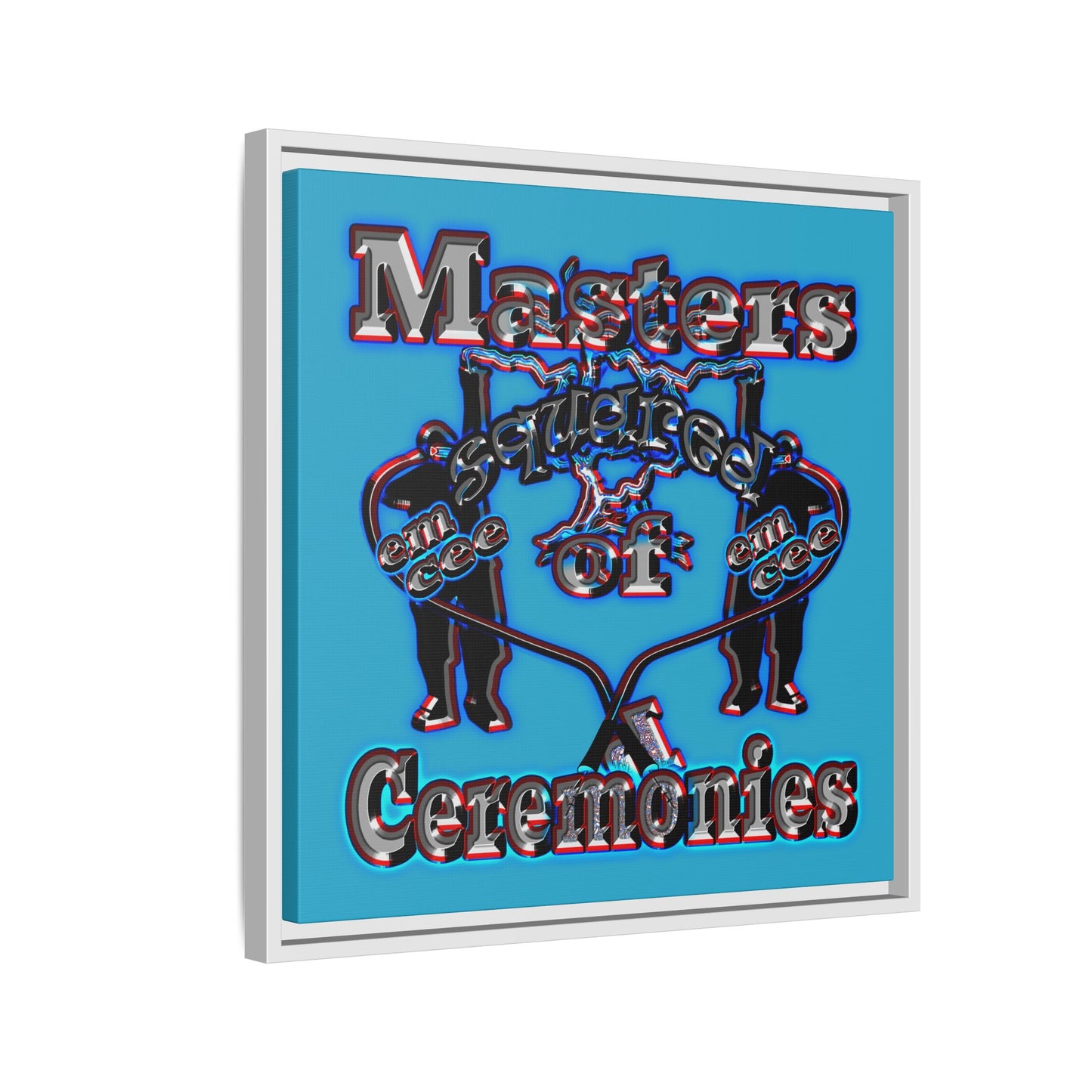 em cee squared - framed canvas art (turquoise)