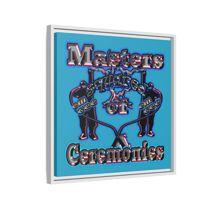 em cee squared - framed canvas art (turquoise)