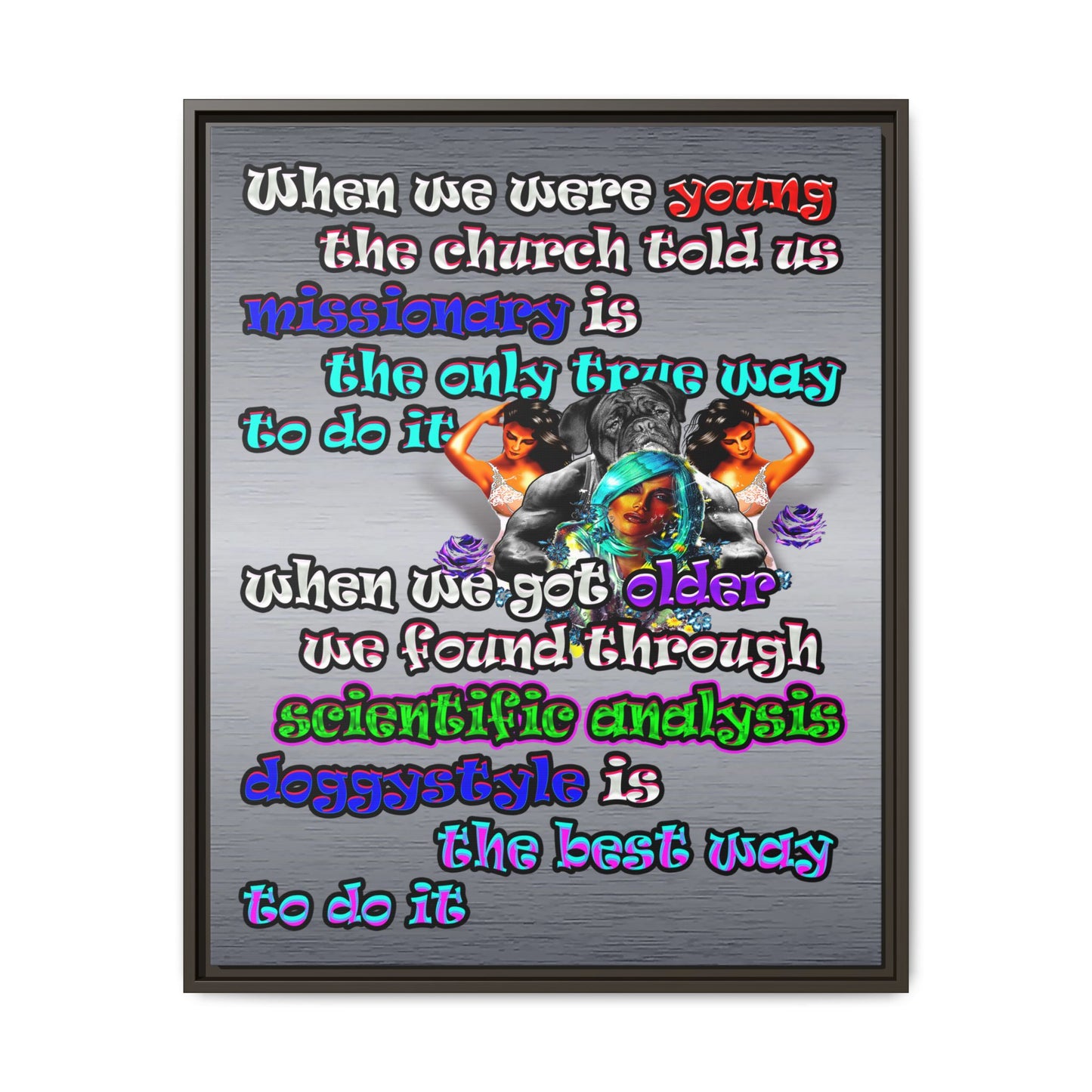 doggystyle - framed canvas art (brushed nickel)