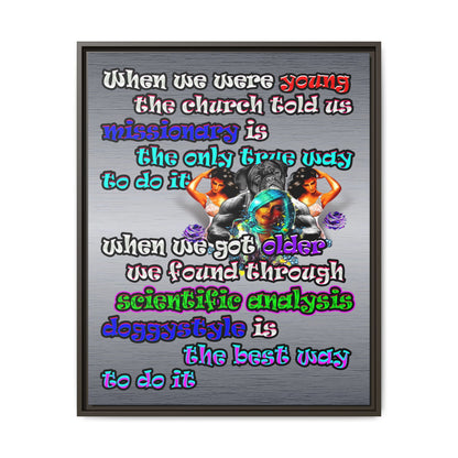 doggystyle - framed canvas art (brushed nickel)