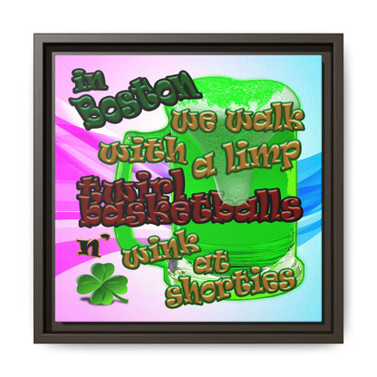 celtics logo - framed canvas art (light blue-pink wave)