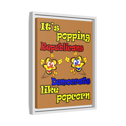 popping like popcorn - framed canvas art (light brown)