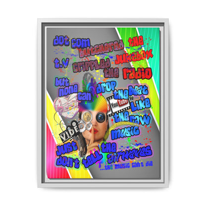 drop the beat - framed canvas art (rainbow split)