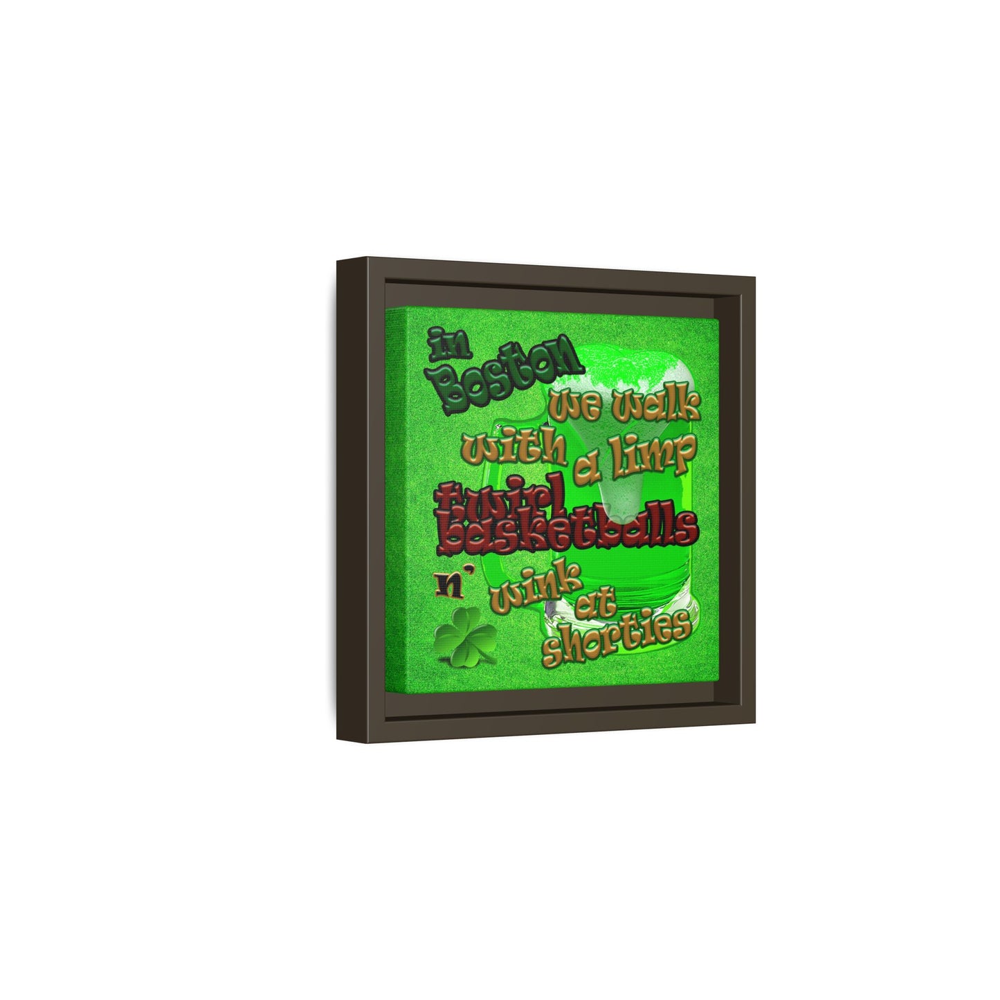 celtics logo - framed canvas art (green turf)