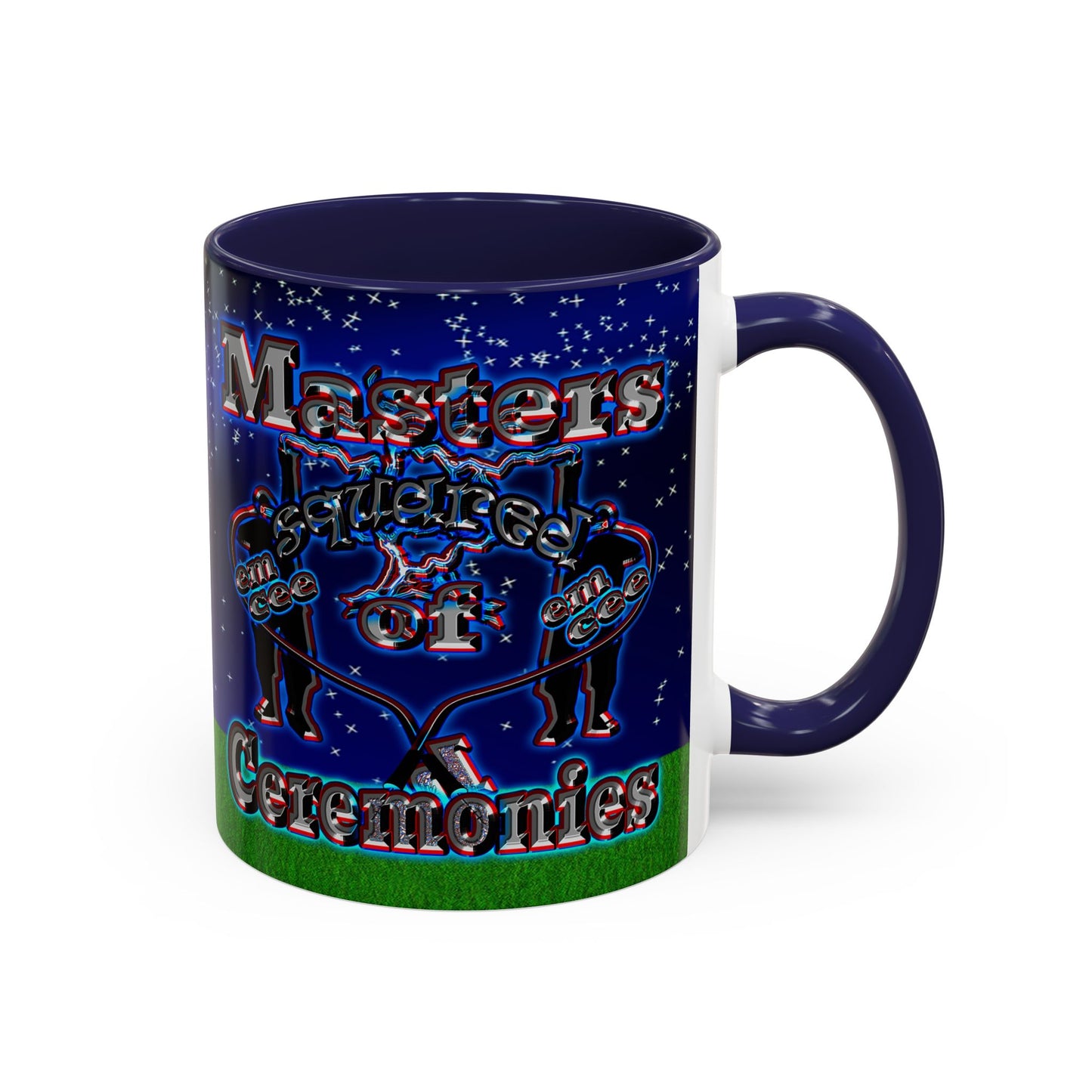 em cee squared - Accent Mug ('snoops' background)