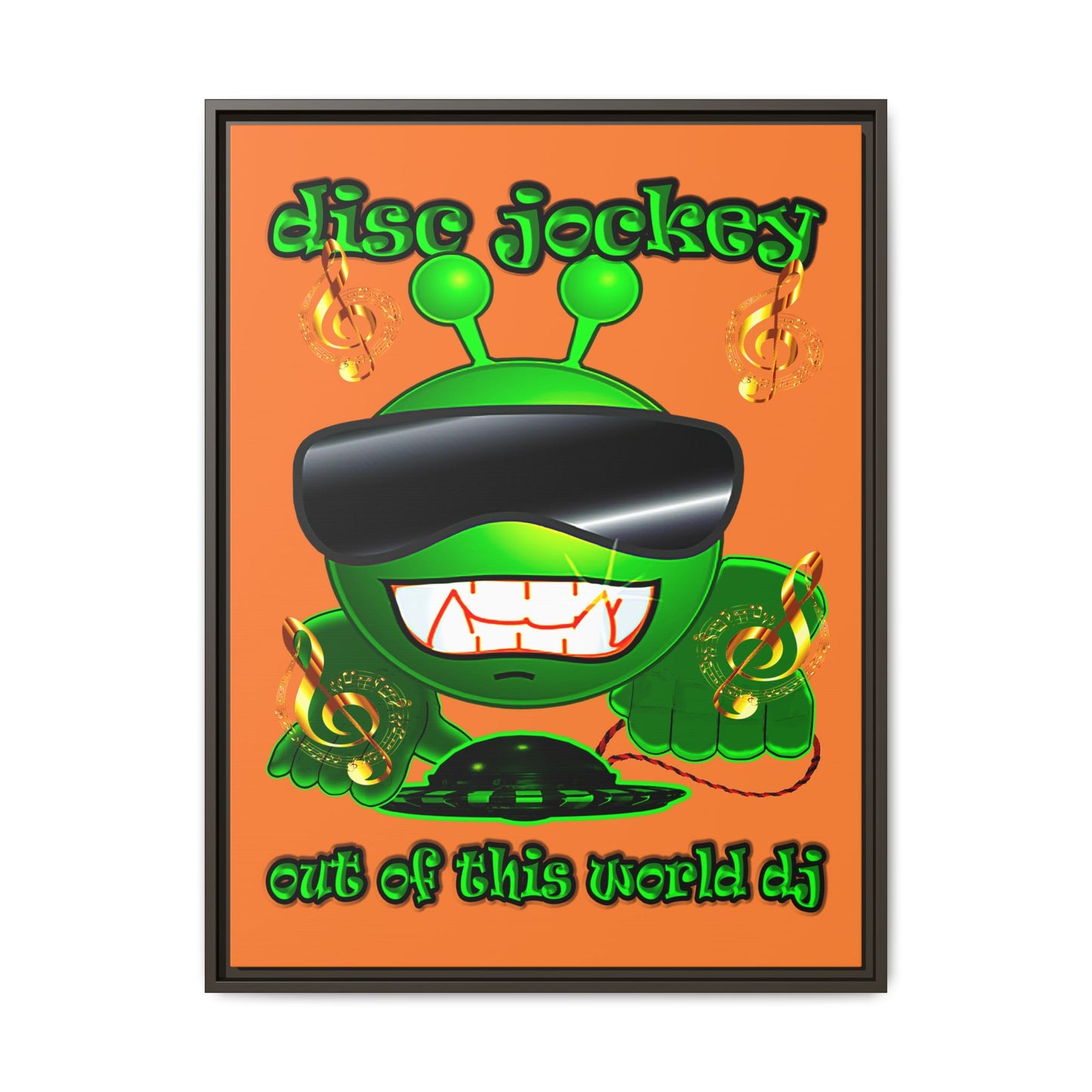 disc jockey - framed canvas art (crusta)