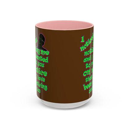 noticed you noticing - Accent Mug (brown)