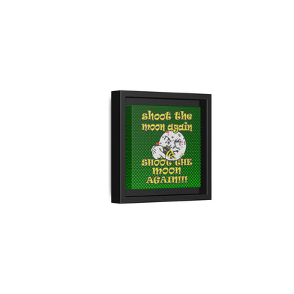 shoot the moon again - framed canvas art (logo green)