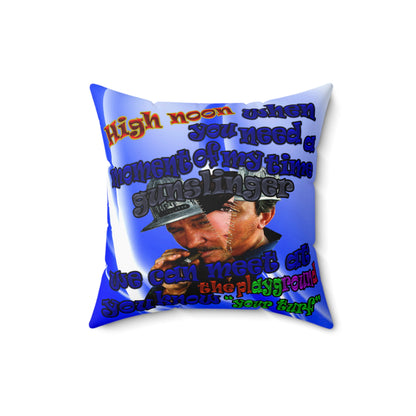 high noon - Spun Polyester Square Pillow - (blue-white wave)