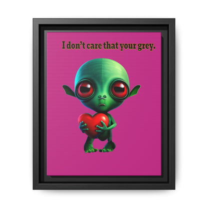 I don't care that your grey - framed canvas art (pink)
