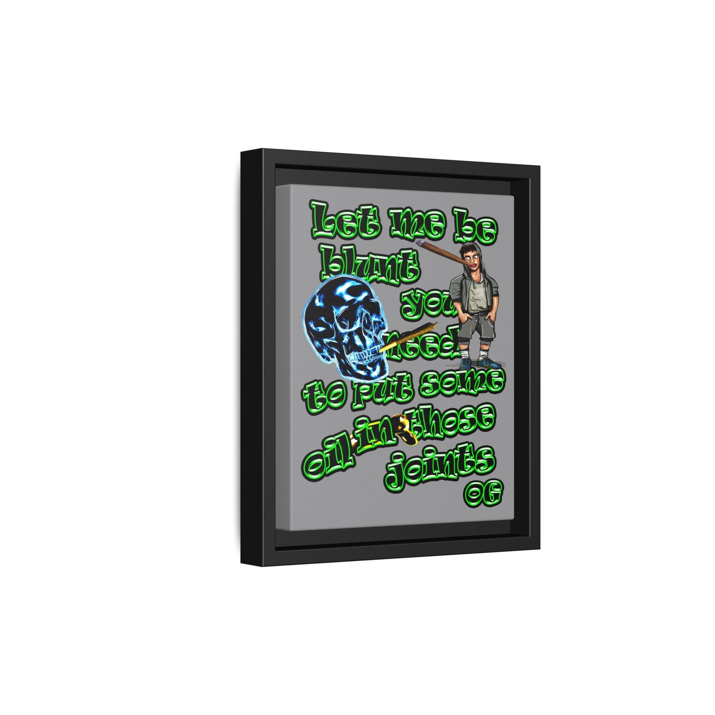 og - framed canvas art (grey)
