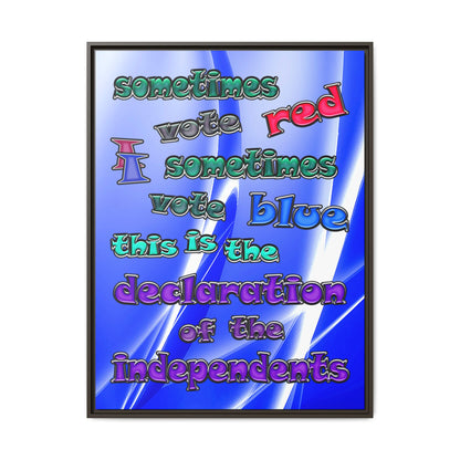 declaration of the independents - framed canvas art (blue-white wave)