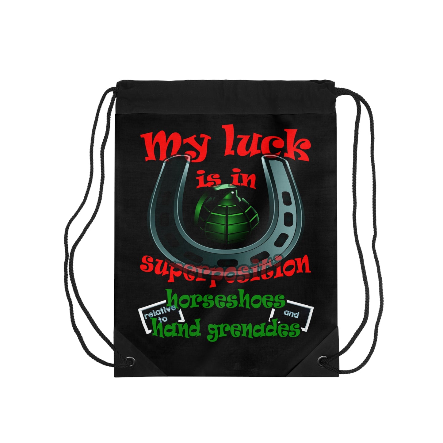 my luck - Drawstring Bag (black)
