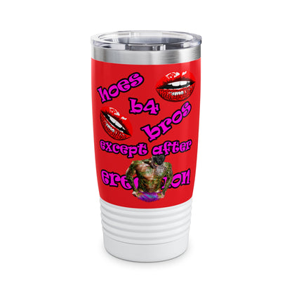 hoes b4 bros - Ringneck Tumbler, 20oz (red)
