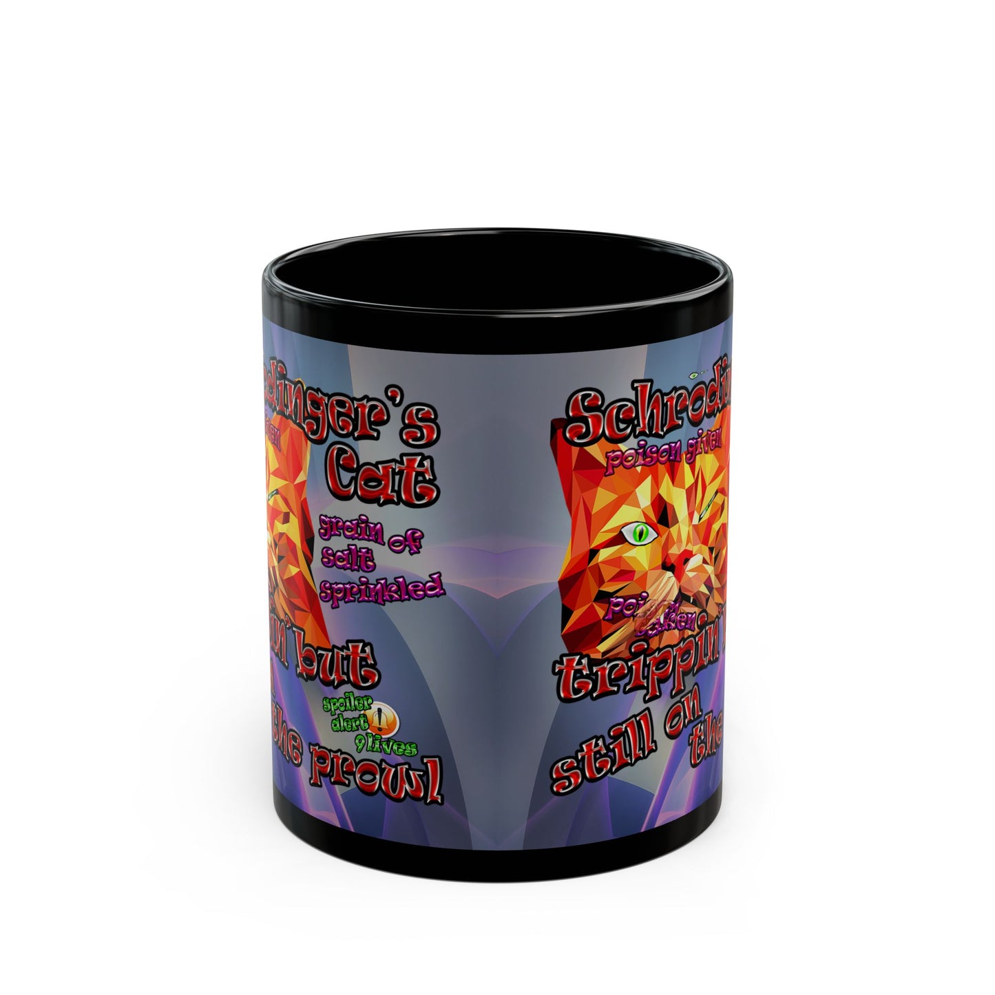 schrodinger's cat - Black Mug (grey-pink wave)