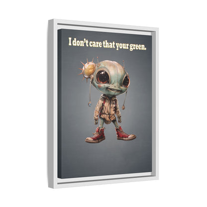 I don't care that your green - framed canvas art (grey-light grey)