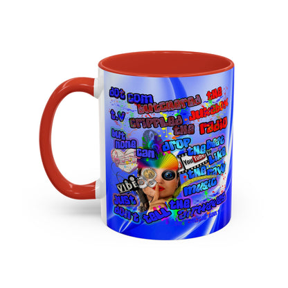 drop the beat - Accent Mug (blue-white wave)