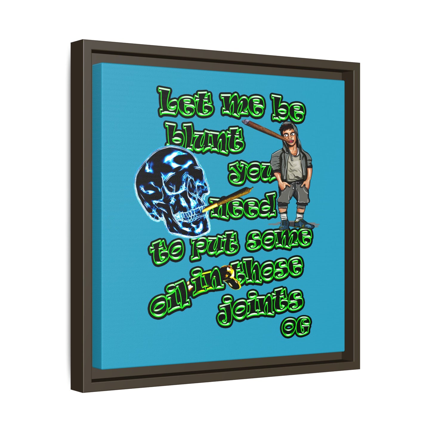 og - framed canvas art (turquoise)