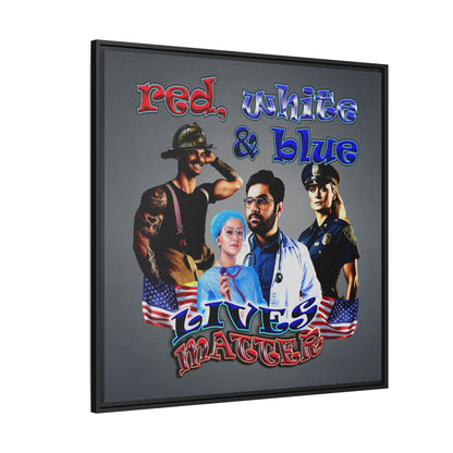 rw&b lives matter - framed canvas art (grey-light grey)